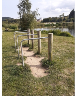 SUPPORT VELO SOLO - BOIS ET ACIER - 2 PLACES - A SCELLER