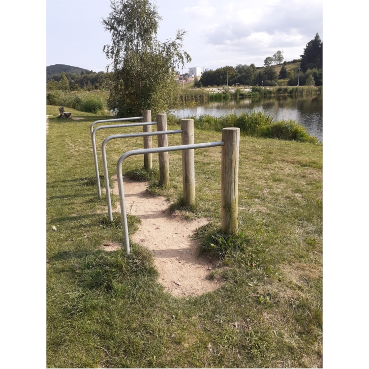 SUPPORT VELO SOLO - BOIS ET ACIER - 2 PLACES - A SCELLER