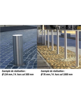 BORNE INOX CIMA TB Ø. 76MM H. 1000MM FIXE