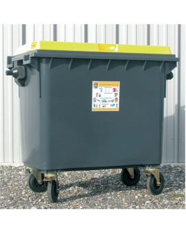 BAC ROULANT F - 4 ROUES 660 L RAL 7021 - GRIS RAL 7021 - GRIS