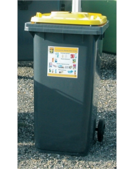 BAC ROULANT B - 2 ROUES 120 L RAL 7021 - GRIS RAL 7021 - GRIS
