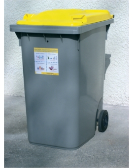 BAC ROULANT E - 2 ROUES 360 L RAL 7021 - GRIS RAL 7021 - GRIS