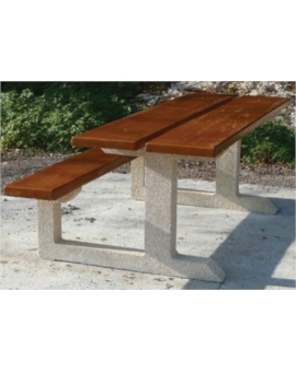 TABLE PIQUE NIQUE BETON JUNON 1,5M ASPECT BOIS MARRON
