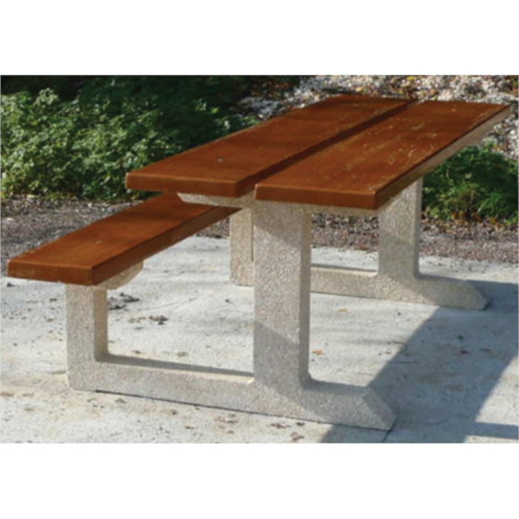 TABLE PIQUE NIQUE BETON JUNON 1,5M ASPECT BOIS MARRON