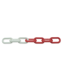 CHAINE POTEAU DE CHANTIER Ø.6MM ACIER 2M ROUGE ET BLANC