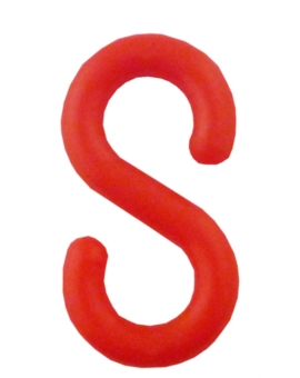 "CROCHET ""S"" Ø.6MM - VENDU PAR 5 LOTS DE 4 UNITES ACIER ROUGE"