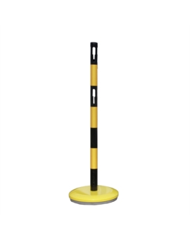 POTEAU DE CHANTIER ACIER A SCELLER JAUNE ET NOIR