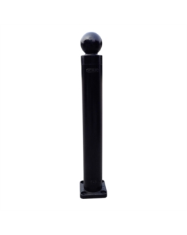 POTELET FLEXIBLE TETE BOULE Ø. 80MM SUR PLATINE H.800MM RAL 9005-NOIR