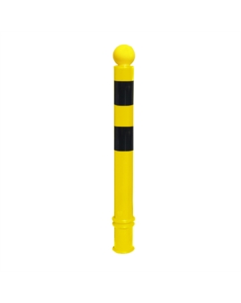POTELET FLEXIBLE TETE BOULE Ø. 80MM SUR PLATINE H.800MM RAL 9005-NOIR