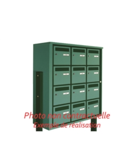 BOITE AUX LETTRES SIRUS 2 BOITES HORIZONTALE RAL1001-BEIGE DUNE