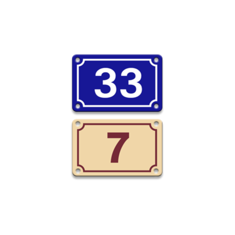 NUMERO DE RUE 150X100MM 2 TROUS