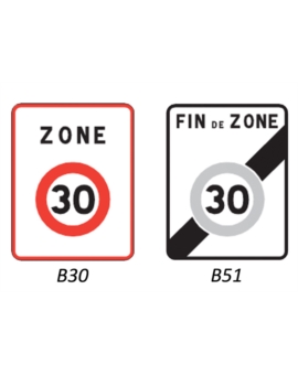 TYPE B - ENTREE ET SORTIE DE ZONE - CL2 / 500 (PETIT) B30