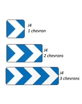 TYPE J4 - BALISE A CHEVRONS - CL2 / 1 CHEVRON 400X400MM