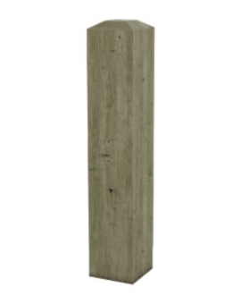 BORNE BOIS LIMOUSIN 140X140MM H.700MM FIXE RETRO-REFLEC.