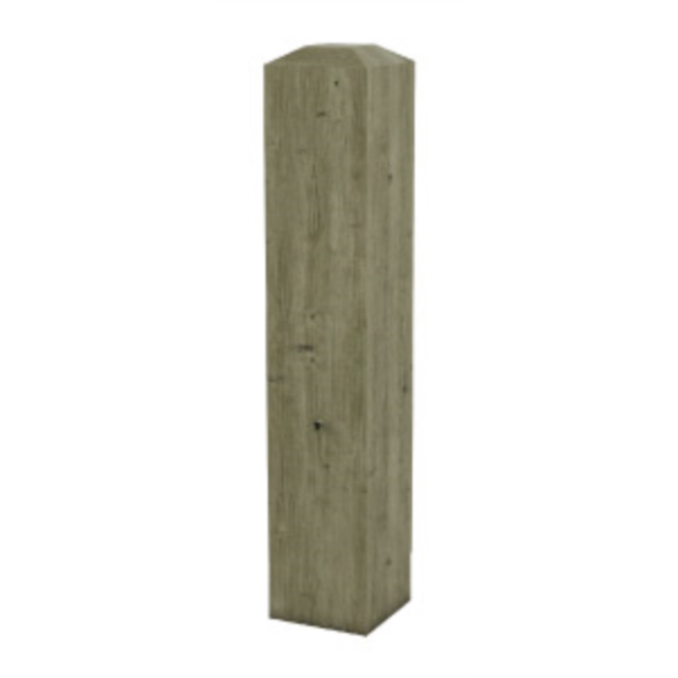 BORNE BOIS LIMOUSIN 140X140MM H.700MM FIXE RETRO-REFLEC.