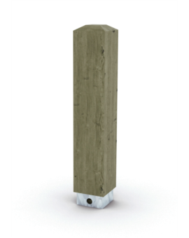 BORNE BOIS LIMOUSIN 140X140MM H.700MM FIXE RETRO-REFLEC.
