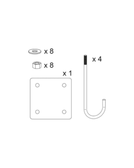 KIT DE POSE POUR BARRIERE TOURNANTE - L.1400 - L.1800 - 2300MM