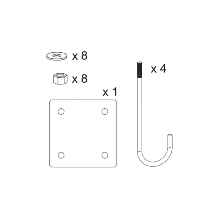 KIT DE POSE POUR BARRIERE TOURNANTE - L.1400 - L.1800 - 2300MM KIT DE POSE POUR BARRIERE TOURNANTE - L.1400 - L.1800 - 2300MM
