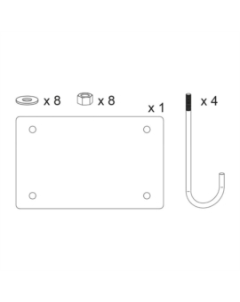 KIT DE POSE POUR BARRIERE TOURNANTE - L.3000MM