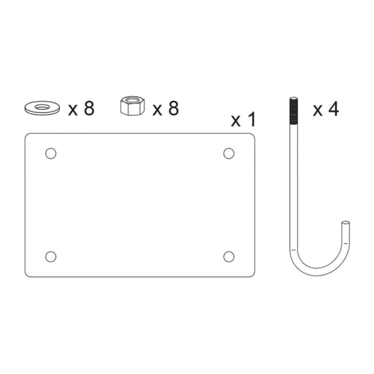 KIT DE POSE POUR BARRIERE TOURNANTE - L.3000MM KIT DE POSE POUR BARRIERE TOURNANTE - L.3000MM