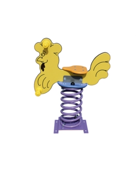 JEU SUR RESSORT COCORICO EN POLYÉTHYLÈNE (2 À 12 ANS) A SCELLER