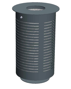 CORBEILLE ACIER LIGNE 600 RAL 7016 - ANTHRACITE MAT SANS CENDRIER