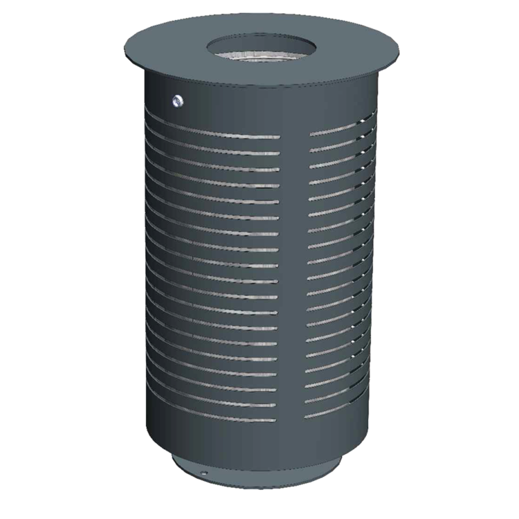 CORBEILLE ACIER LIGNE 600 RAL 7016 - ANTHRACITE MAT SANS CENDRIER