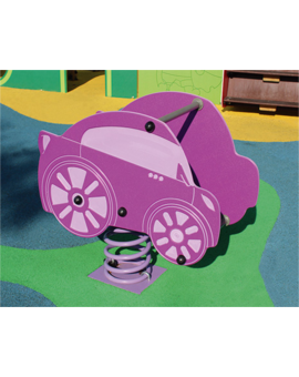 JEU SUR RESSORT VOITURE (1 À 12 ANS) ROUGE A SCELLER