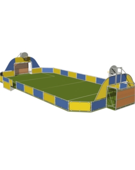 AIRE MULTISPORTS - BLEU/JAUNE 21 X10M A SCELLER
