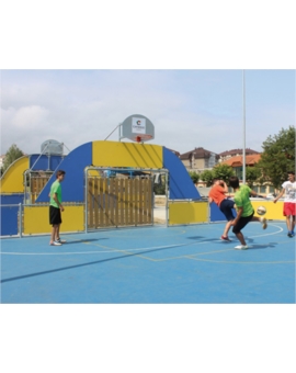 AIRE MULTISPORTS - BLEU/JAUNE 21 X10M A SCELLER