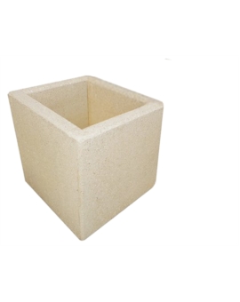 JARDINIERE BETON ANEMONE CARRÉE L.500XL.500XH.500MM OCRE SABLE