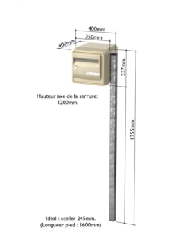 BLOC BOITE AUX LETTRES CORSAIRE 1 BOITE BEIGE