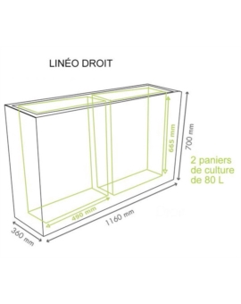 JARDINIERE SEPARATEUR LINÉO + 2 RESERVES ANTHRA.-G932