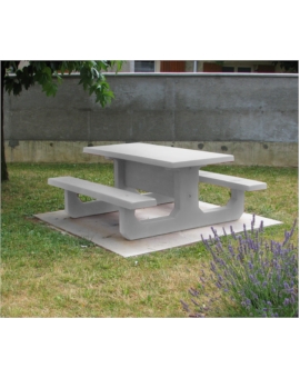 TABLE DE PIQUE-NIQUE BETON COLOMBINE GRIS NATUREL