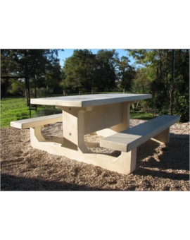 TABLE DE PIQUE-NIQUE BETON COLOMBINE GRIS NATUREL