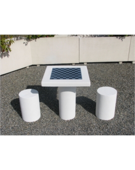 TABLE DE JEUX MASTER UNICOLORE ECHECS + DAMES RAL 6029 - VERT A SCELL