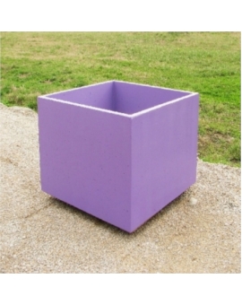 JARDINIERE CARREE BETON 420 X H.830MM CREPI TON SABLE