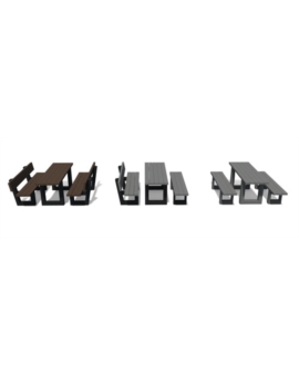 TABLE PLASTIQUE RECYCLE ESCAPE CLASSIQUE GRIS