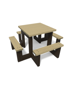 TABLE CARREE RECYCLÉE FRIPOUILLE MATERNELLE GRIS