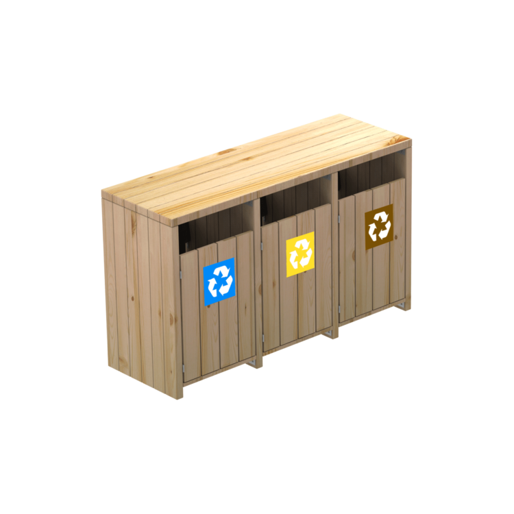 CORBEILLE TRI SELECTIF TRIO PICCO (3 X 90 L) CORBEILLE TRI SELECTIF TRIO PICCO (3 X 90 L)