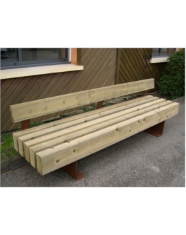 BANQUETTE MIXTE BOIS/METAL AVEC DOSSIER