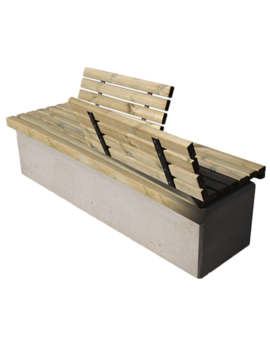 BANC DOS A DOS CHILLY BETON/BOIS