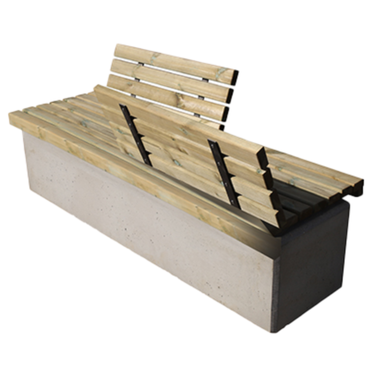 BANC DOS A DOS CHILLY BETON/BOIS BANC DOS A DOS CHILLY BETON/BOIS