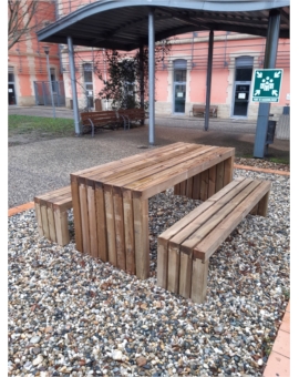 TABLE PIQUE NIQUE BOIS - ACCES PMR