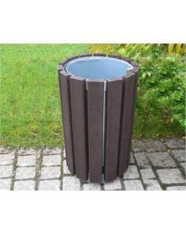CORBEILLE RECYCLEE ESCAPE RONDE + BAC 70L GRIS