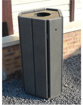 CORBEILLE RECYCLEE TRIANGLE - 100L AVEC TRAPPE GRIS