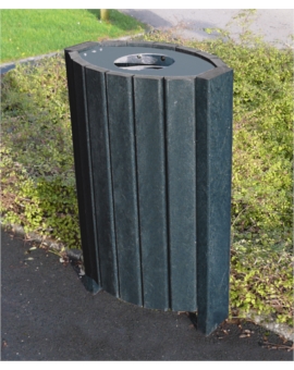 CORBEILLE RECYCLEE ESCAPE OVALE 60L GRIS