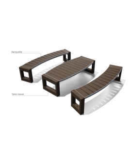 BANQUETTE RECYCLEE NAPLES GRIS
