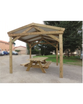 ABRI GLORIETTE TOIT ALU BLANC