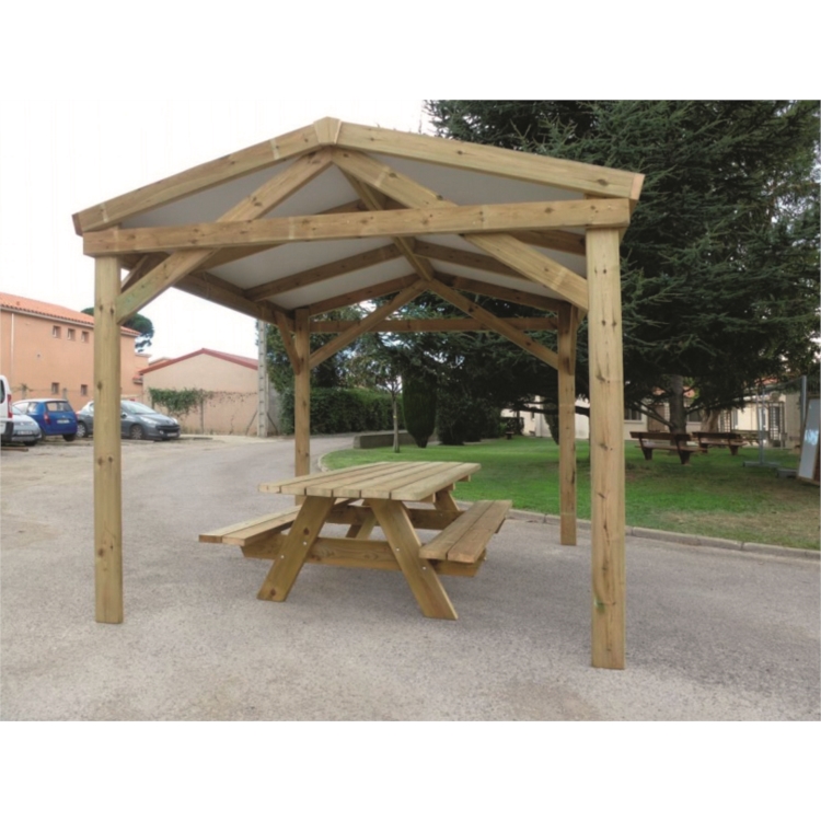 ABRI GLORIETTE TOIT ALU BLANC